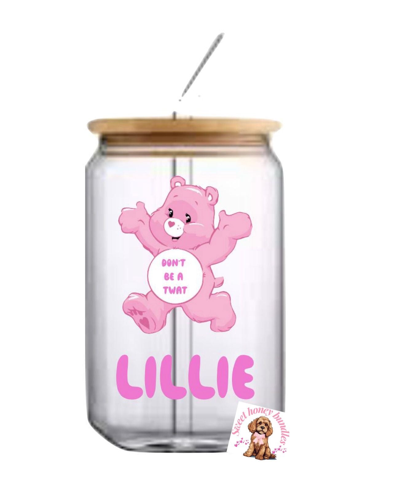 Swear Bear glass coffee jar