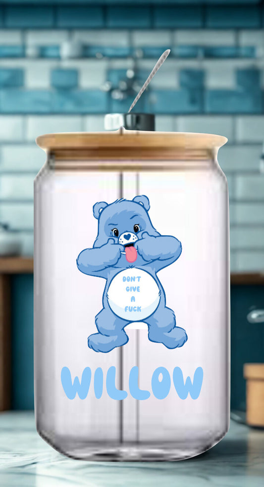 Swear Bear glass coffee jar