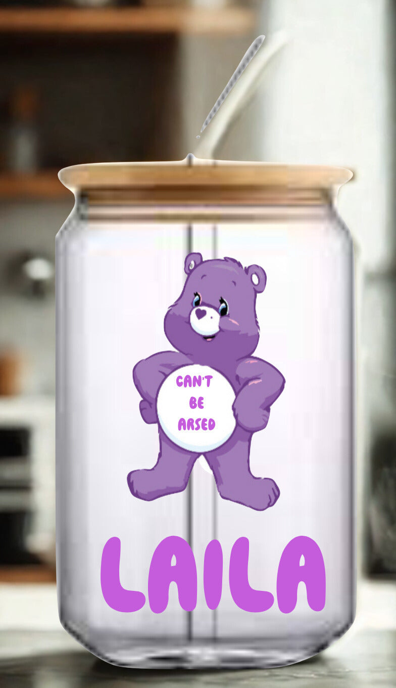 Swear Bear glass coffee jar